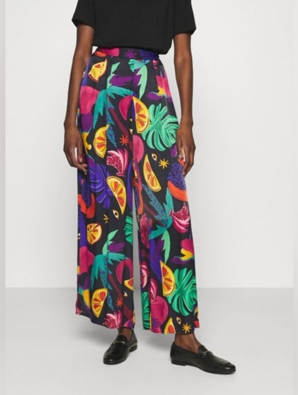 Farm Rio Mystic Jungle Print Wide Leg Pants Small - Picture 2 of 13